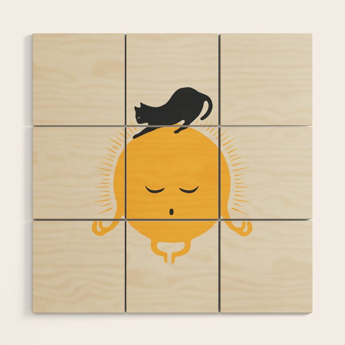 Good Meowâing 8 soulmate sun meditation  Wood Wall Art Gallery Image 1