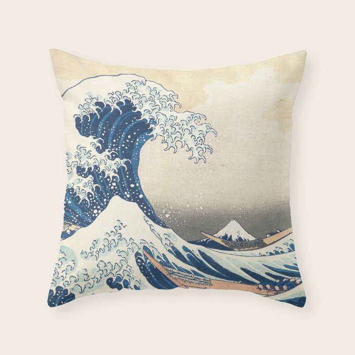 The Great Wave off Kanagawa Throw Pillow Gallery Image 1