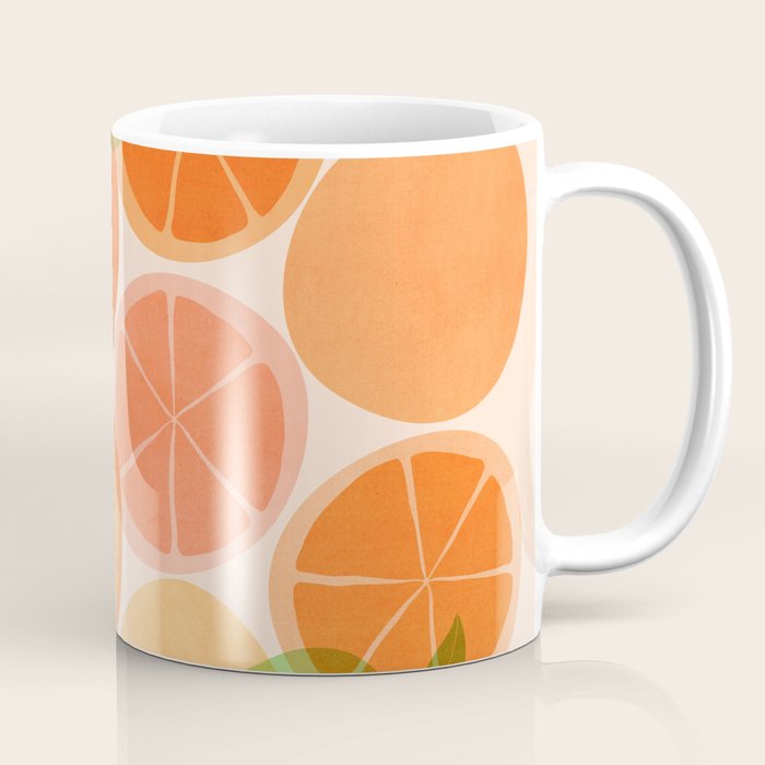 Sunny Oranges Tropical Fruit Illustration Coffee Mug Gallery Image 1
