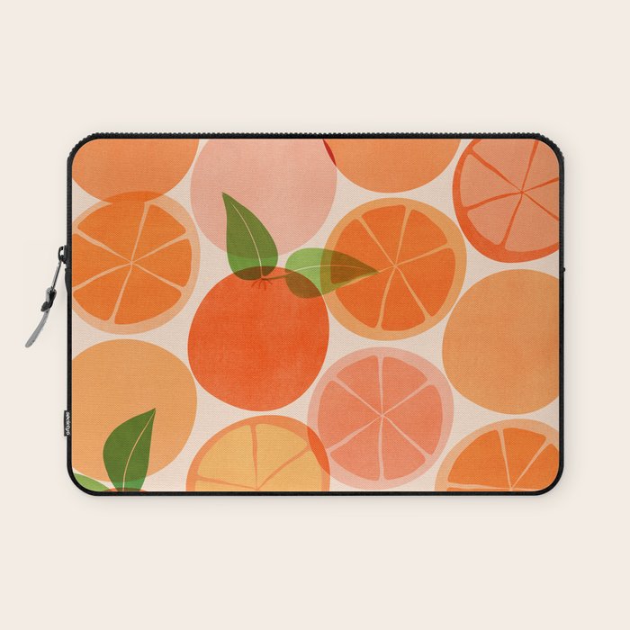 Sunny Oranges Tropical Fruit Illustration Laptop Sleeve Gallery Image 1
