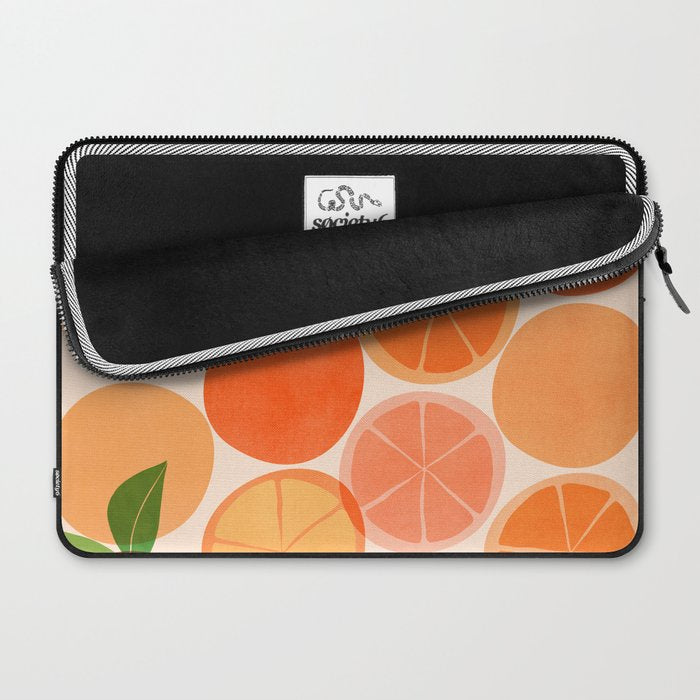 Sunny Oranges Tropical Fruit Illustration Laptop Sleeve Gallery Image 2