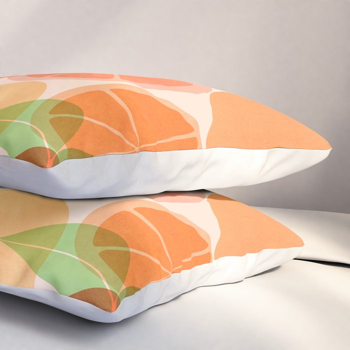 Sunny Oranges Tropical Fruit Illustration Pillow Sham Gallery Image 3
