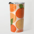 Sunny Oranges Tropical Fruit Illustration Travel Mug Gallery Image 3