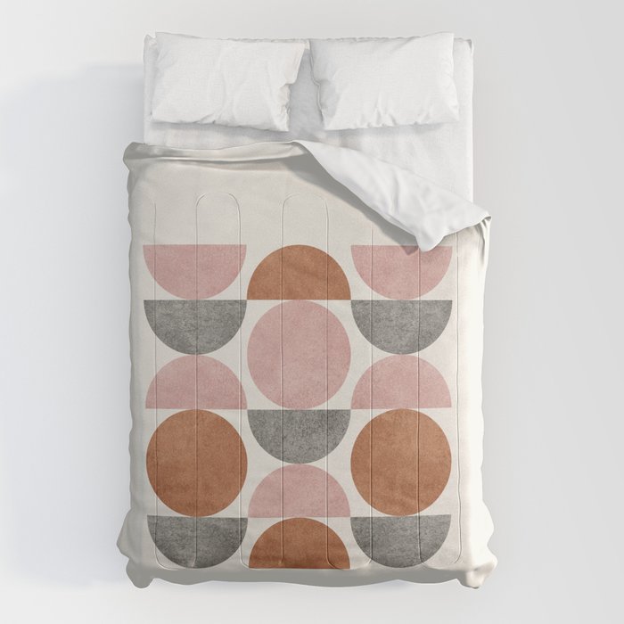 Pink brown retro scandinavian pattern Comforter Gallery Image 6