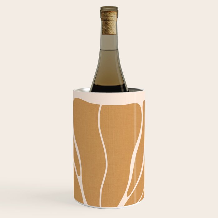 Modern Boho Art Nouveau Floral 2.1 Neutral Sand Wine Chiller Gallery Image 1