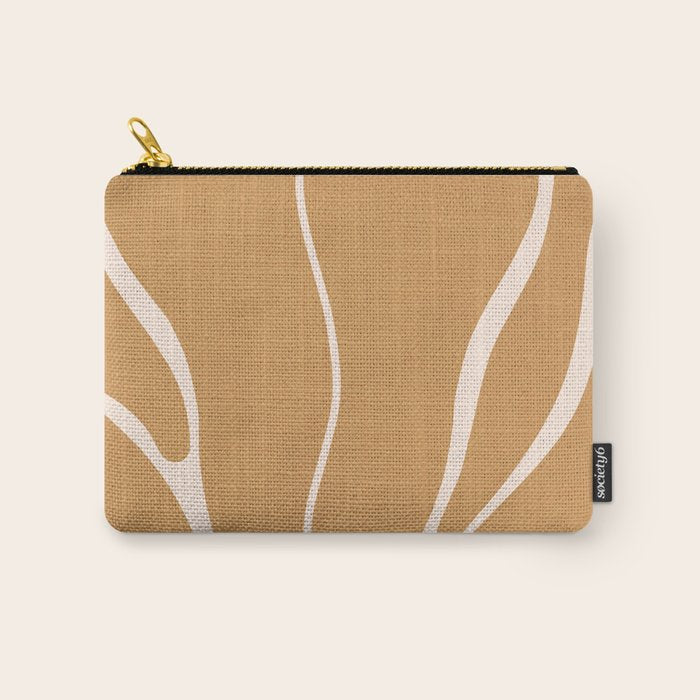 Modern Boho Art Nouveau Floral 2.1 Neutral Sand Carry All Pouch Gallery Image 1