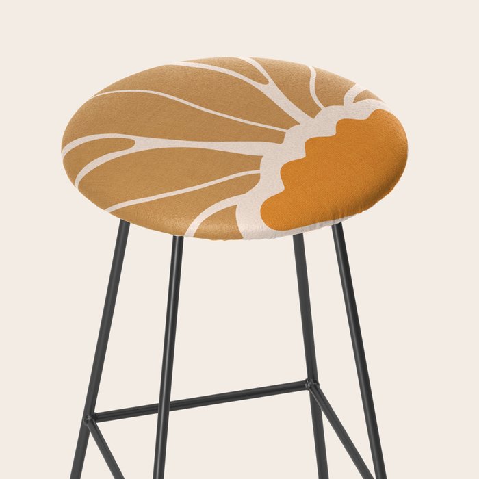 Modern Boho Art Nouveau Floral 2.1 Neutral Sand Stool Gallery Image 2