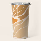 Modern Boho Art Nouveau Floral 2.1 Neutral Sand Travel Mug Gallery Image 2