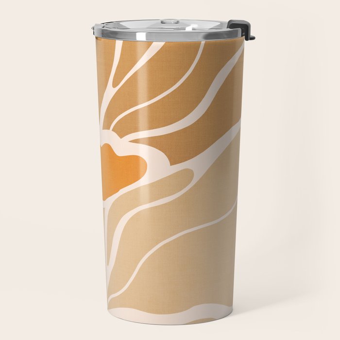Modern Boho Art Nouveau Floral 2.1 Neutral Sand Travel Mug Gallery Image 2
