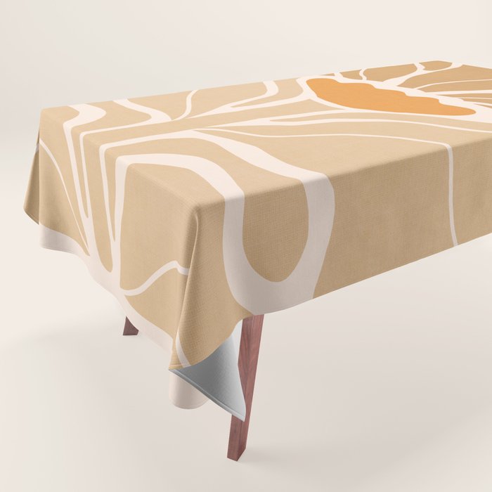 Modern Boho Art Nouveau Floral 2.1 Neutral Sand Tablecloth Gallery Image 1