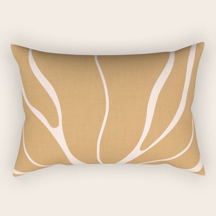 Modern Boho Art Nouveau Floral 2.1 Neutral Sand Rectangular Pillow Gallery Image 2