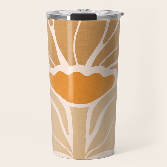 Modern Boho Art Nouveau Floral 2.1 Neutral Sand Travel Mug Gallery Image 1