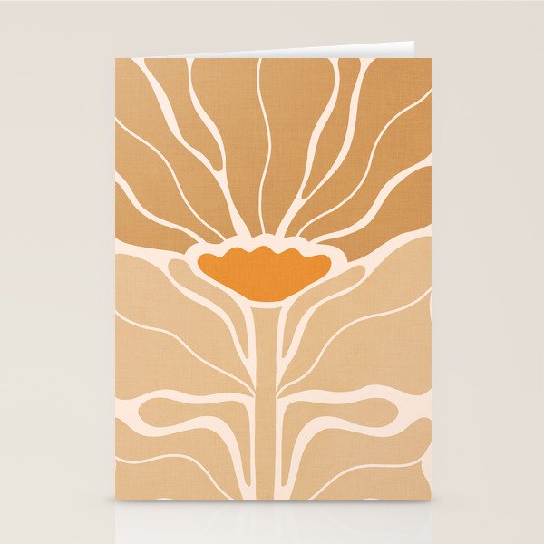 Modern Boho Art Nouveau Floral 2.1 Neutral Sand Stationery Card Gallery Image 1