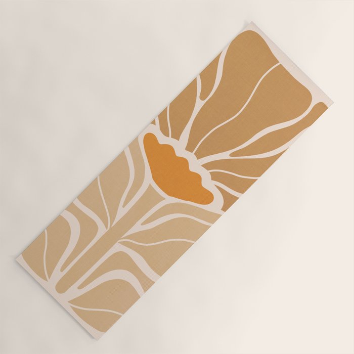 Modern Boho Art Nouveau Floral 2.1 Neutral Sand Yoga Mat Gallery Image 1