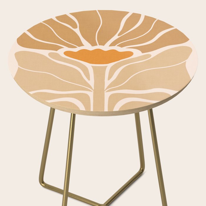 Modern Boho Art Nouveau Floral 2.1 Neutral Sand Side Table Gallery Image 2