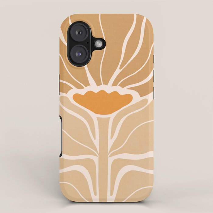 Modern Boho Art Nouveau Floral 2.1 Neutral Sand iPhone Case Gallery Image 1