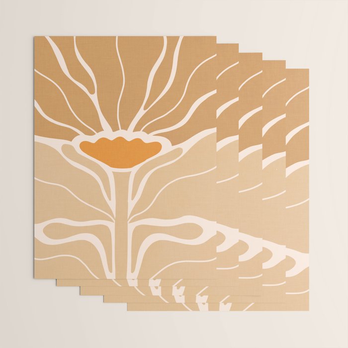 Modern Boho Art Nouveau Floral 2.1 Neutral Sand Wrapping Paper Gallery Image 3