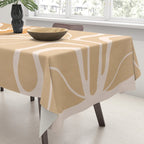 Modern Boho Art Nouveau Floral 2.1 Neutral Sand Tablecloth Gallery Image 3