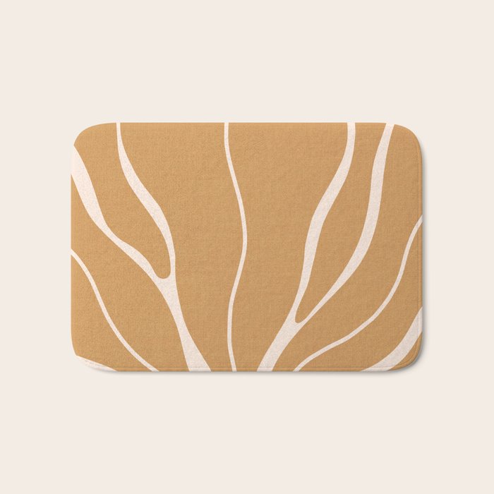 Modern Boho Art Nouveau Floral 2.1 Neutral Sand Bath Mat Gallery Image 1
