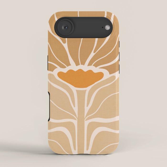 Modern Boho Art Nouveau Floral 2.1 Neutral Sand iPhone Case Gallery Image 2