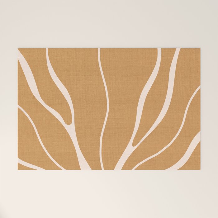 Modern Boho Art Nouveau Floral 2.1 Neutral Sand Welcome Mat Gallery Image 1