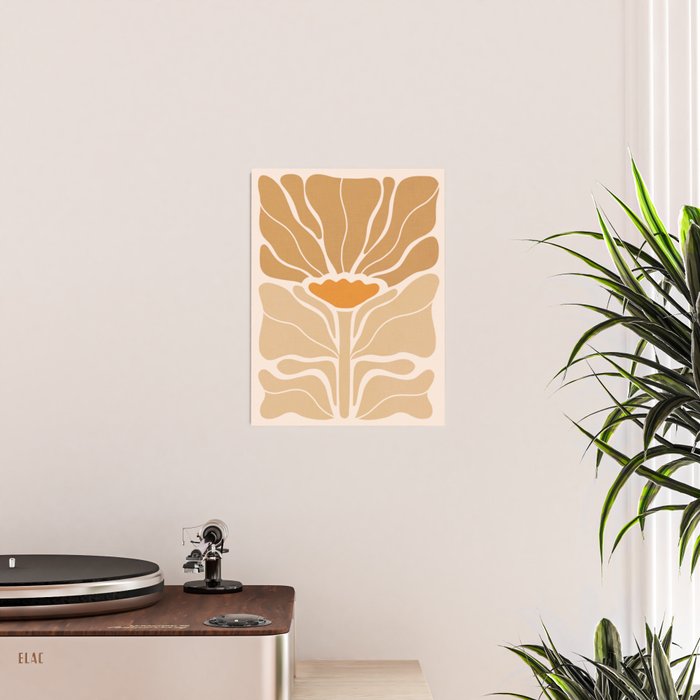 Modern Boho Art Nouveau Floral 2.1 Neutral Sand Poster Gallery Image 2