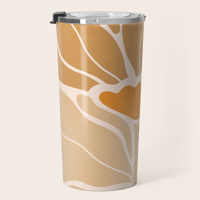 Modern Boho Art Nouveau Floral 2.1 Neutral Sand Travel Mug Gallery Image 3