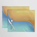 Gradient Curvature XII Beachy Blue and Orange Placemat Gallery Image 1