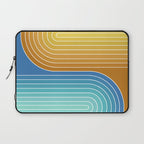 Gradient Curvature XII Beachy Blue and Orange Laptop Sleeve Gallery Image 1