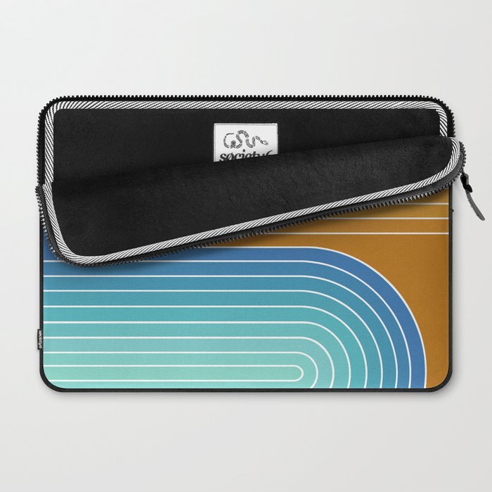 Gradient Curvature XII Beachy Blue and Orange Laptop Sleeve Gallery Image 2