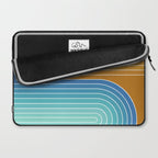 Gradient Curvature XII Beachy Blue and Orange Laptop Sleeve Gallery Image 2