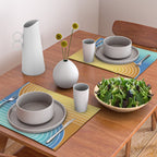Gradient Curvature XII Beachy Blue and Orange Placemat Gallery Image 2