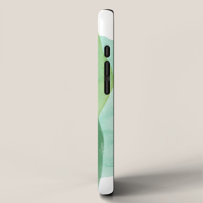 Abstract Organic Watercolor Shapes Painting in Green iPhone Case Gallery Image 2