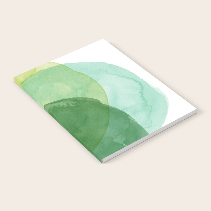 Abstract Organic Watercolor Shapes Painting in Green Notebook Gallery Image 2