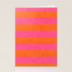 hot pink and orange stripes Stationery Card Gallery Image 2
