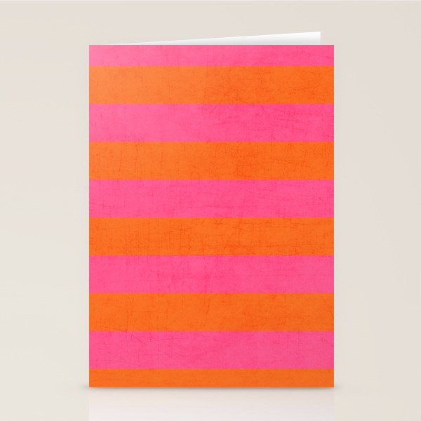 hot pink and orange stripes Stationery Card Gallery Image 1