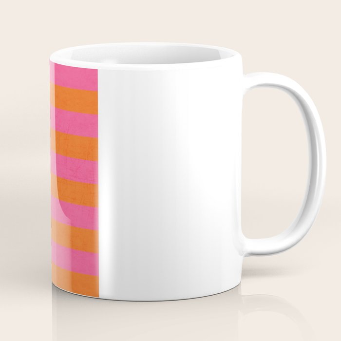 hot pink and orange stripes Coffee Mug Gallery Image 1