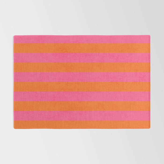 hot pink and orange stripes Rug Gallery Image 2