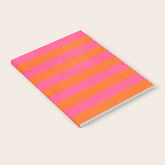 hot pink and orange stripes Notebook Gallery Image 1
