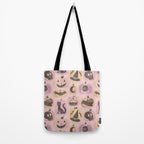 Halloween Pumpkins - vintage pink and black  Tote Bag Gallery Image 2