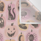 Halloween Pumpkins - vintage pink and black  Wall Tapestry Gallery Image 3