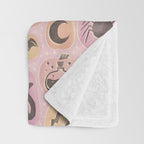 Halloween Pumpkins - vintage pink and black  Throw Blanket Gallery Image 3