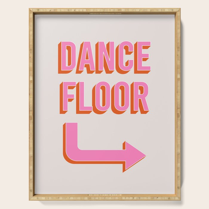 Dance Floor Right Arrow (Pink Orange) Serving Tray Gallery Image 1