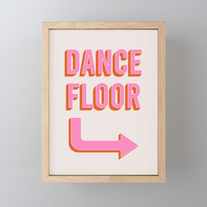Dance Floor Right Arrow (Pink Orange) Mini Art Print Gallery Image 1