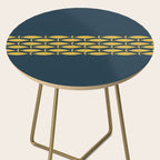 Fish Stripe 6 Minimalist Mid Century Modern Pattern in Light Mustard and Navy Blue Side Table Gallery Image 2