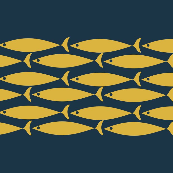 Fish Stripe 6 Minimalist Mid Century Modern Pattern in Light Mustard and Navy Blue Coffee Mug Gallery Image 2
