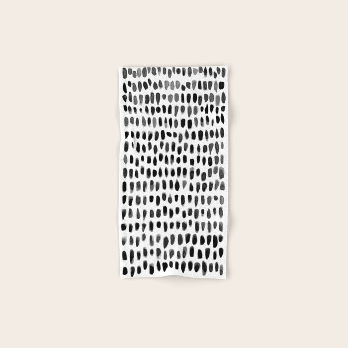 Dots (Black) Hand & Bath Towel Gallery Image 1