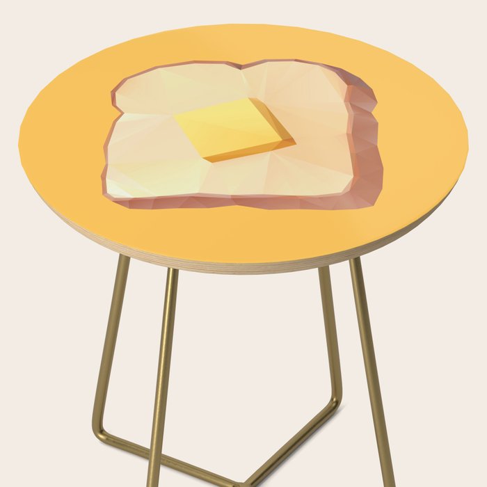 Toast with Butter polygon art Side Table Gallery Image 2