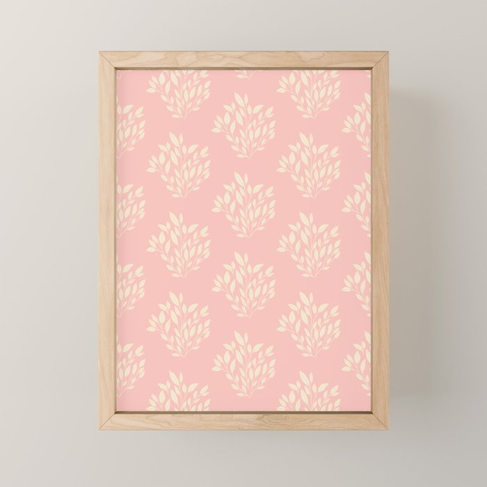 Simple Block Print Pastel Pink and Off- White Pattern Mini Art Print Gallery Image 1