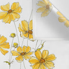 Yellow Cosmos Flowers Wall Tapestry Gallery Image 3